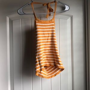 Forever 21 yellow striped halter top